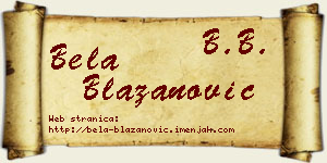 Bela Blažanović vizit kartica